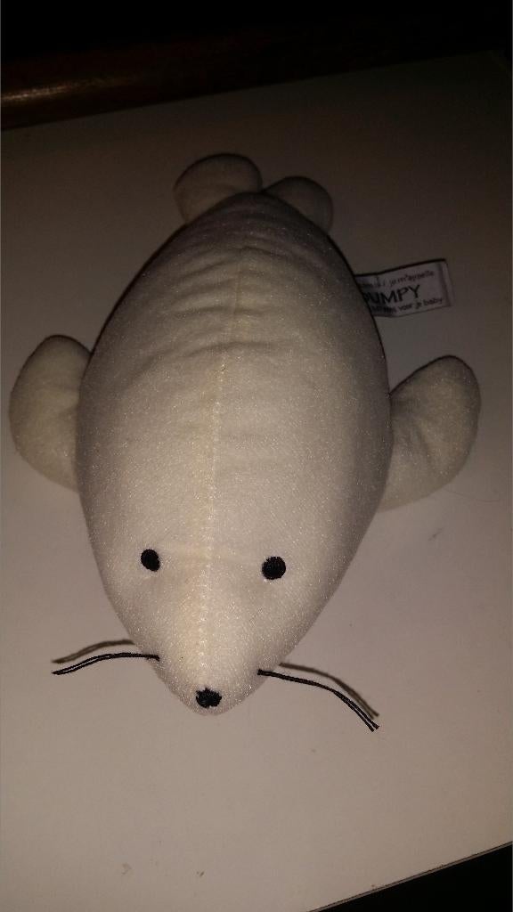 Zeehond dump baby-dump van velours 29 cm wit met zwarte, Overige typen, Nieuw, Ophalen of Verzenden, Wasbaar