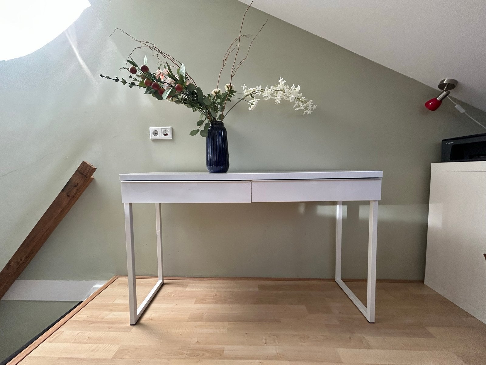 wit bureau met lades - 120x40x75 cm, Overige typen, Gebruikt, Met lades, Ophalen of Verzenden