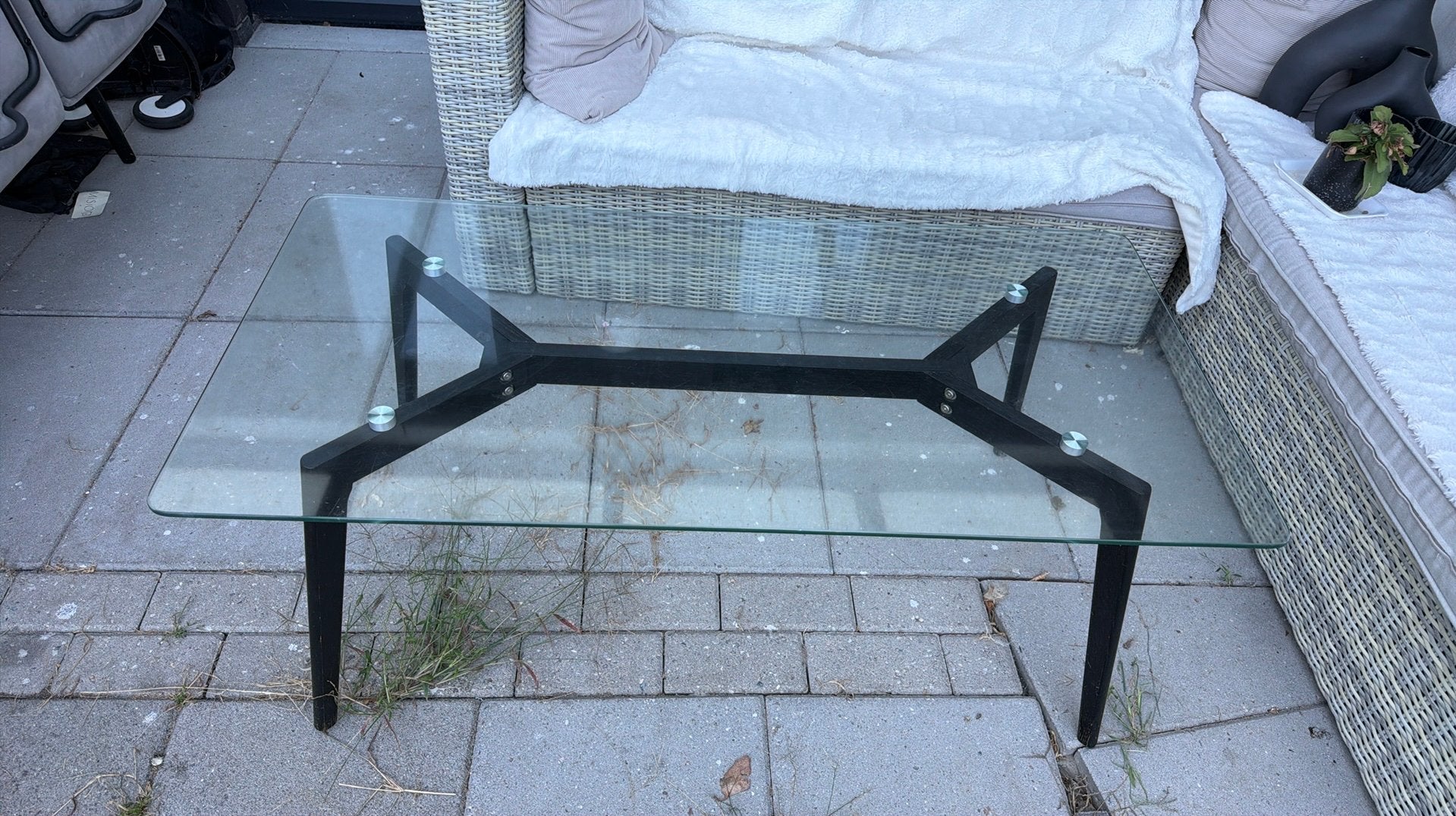 Glazen salontafel, Ophalen, Gebruikt