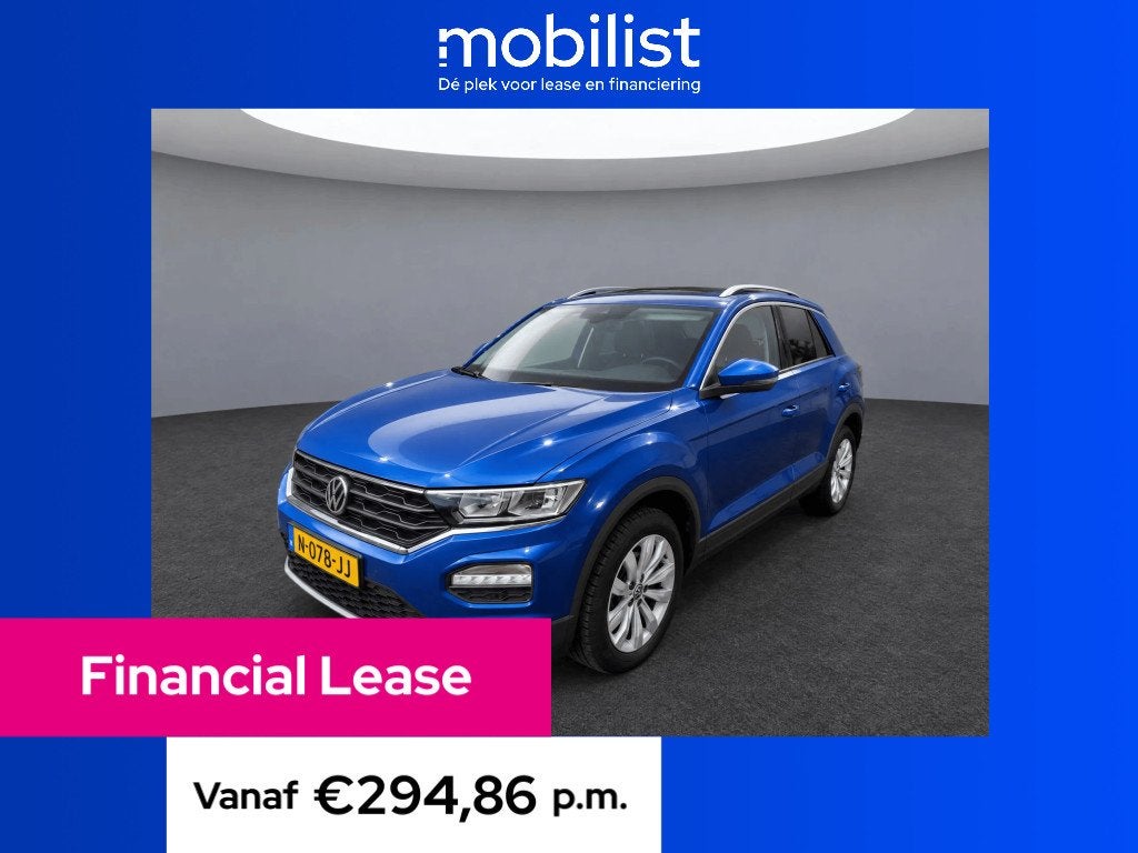 Volkswagen T-Roc 1.0 TSI Style (bj 2021), Automatische klimaatregeling, Gebruikt, 1194 kg, Blauw