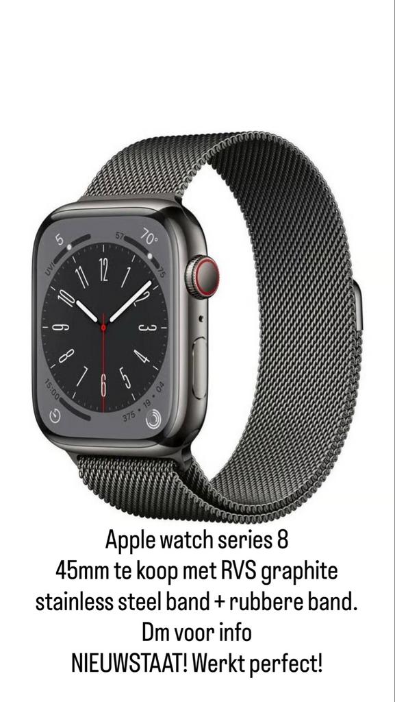 Apple Watch Series 8 45mm - Nieuwstaat!, Sieraden, Tassen en Uiterlijk, Smartwatches, Ophalen, Afstand, IOS, Zo goed als nieuw