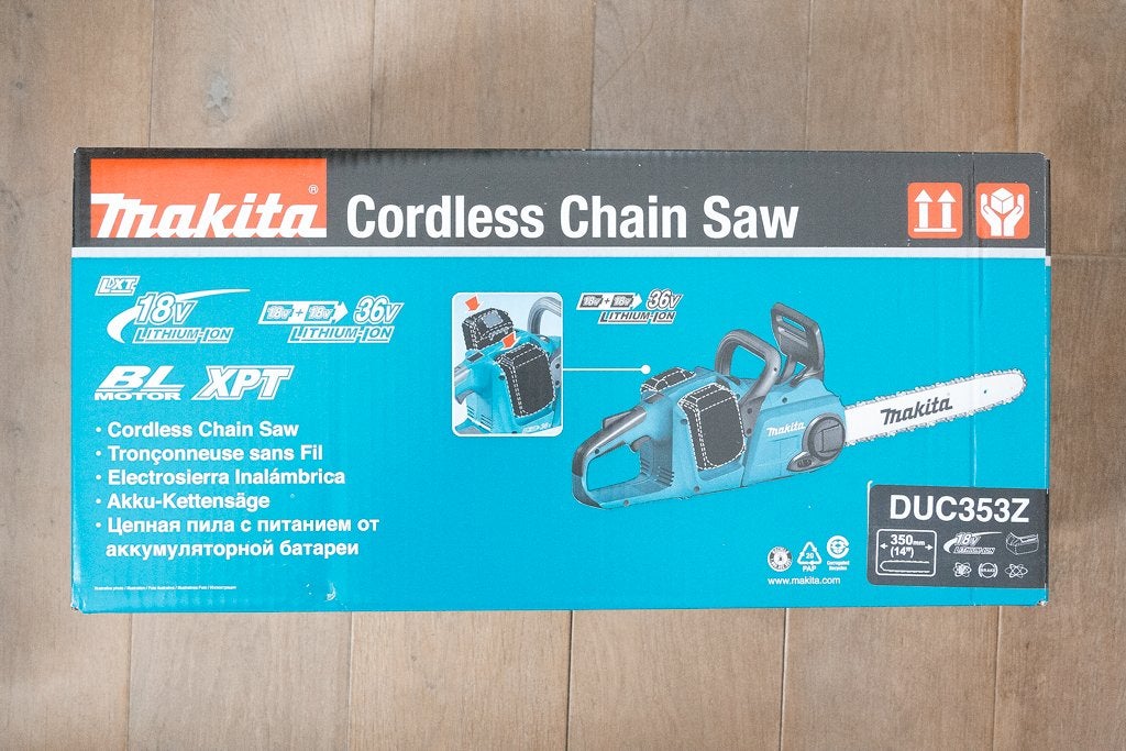 Makita DUC353 Z 2x 18v Li-ion LXT accu kettingzaag 35cm body, Info@makita.nl, Makita, Nieuw, Makita