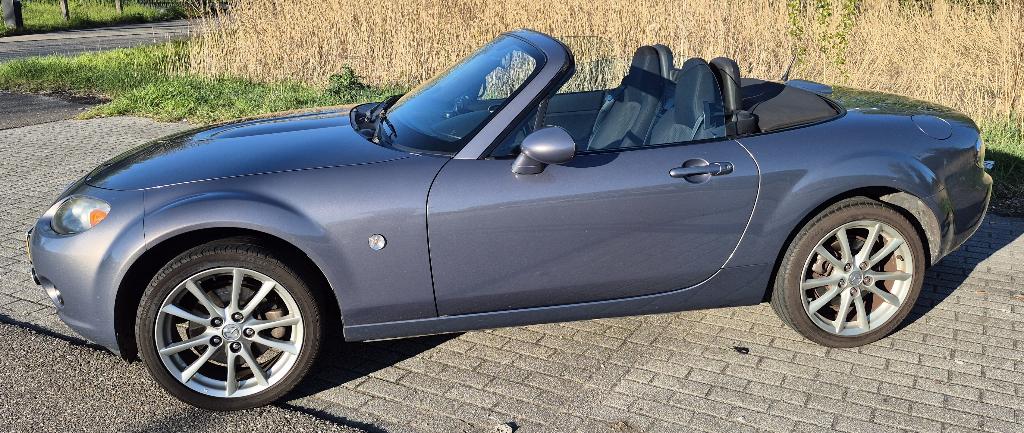 Mazda MX-5 1.8 Cabrio 2006 Grijs Metallic, Auto's, Zwart, 4 cilinders, Cabriolet, 1055 kg