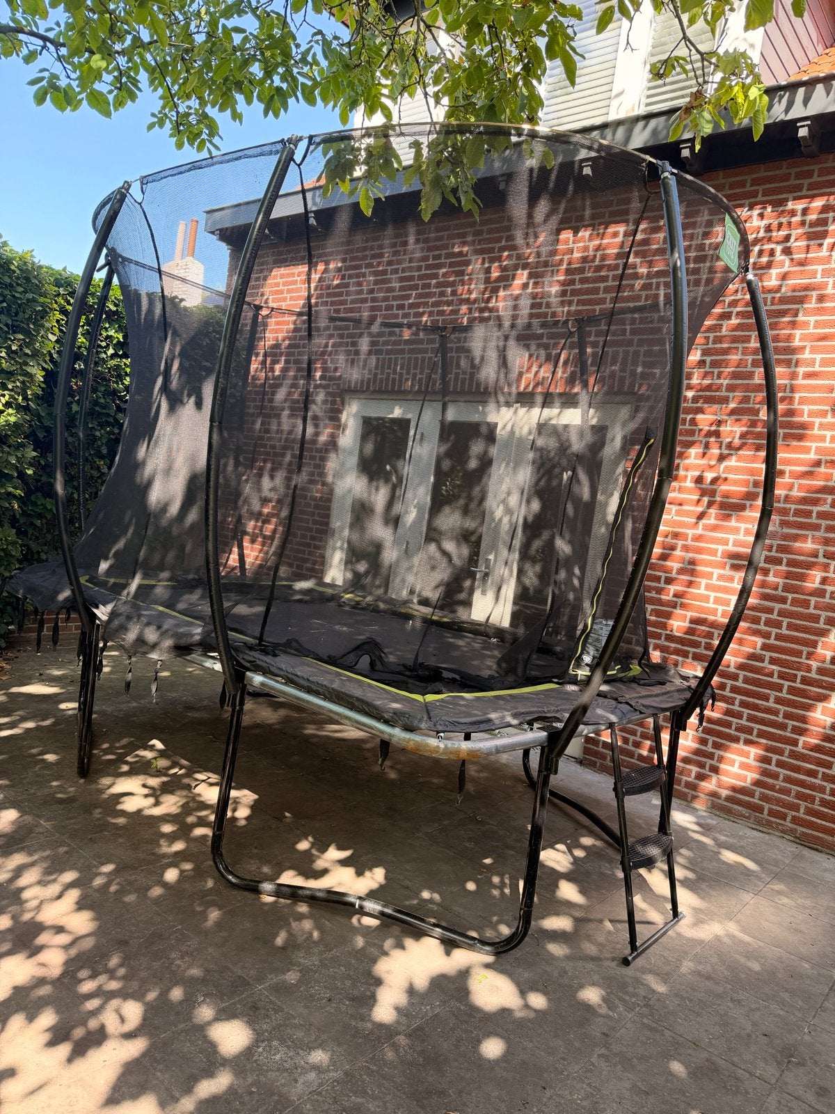 EXIT Toys Trampoline 305x214 met veiligheidsnet en trapje, Ophalen, Zo goed als nieuw