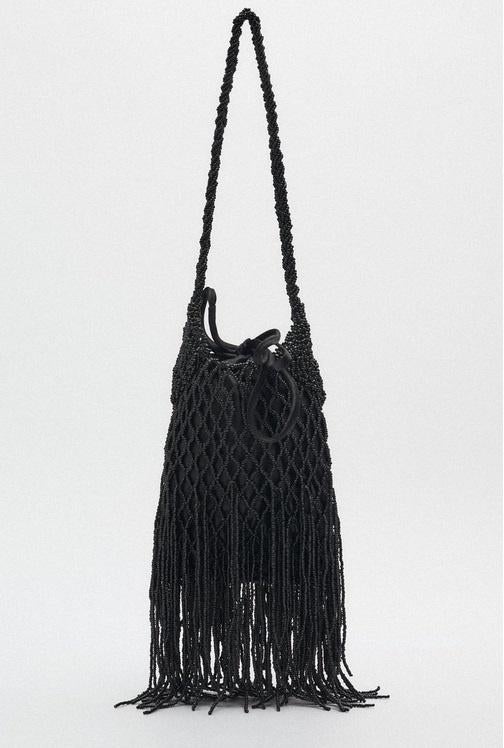 Beaded shoulder bag (ZARA), Ophalen of Verzenden, Nieuw, Zwart, Schoudertasje
