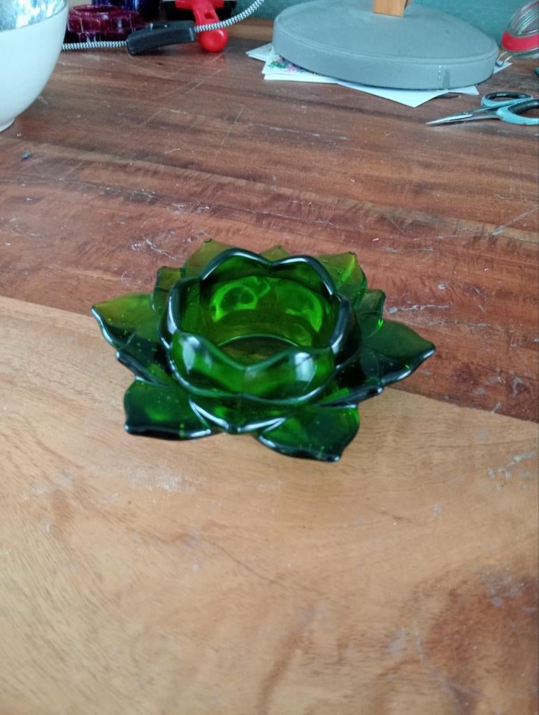 Waxinelichthouder van epoxy bloem, Ophalen of Verzenden, Nieuw, Overige materialen, Minder dan 25 cm