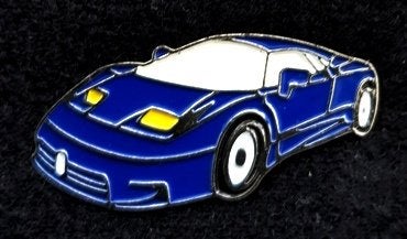 Bugatti EB 110 pin- blauw gelakt, Verzamelen, Verzenden, Nieuw, Transport, Speldje of Pin