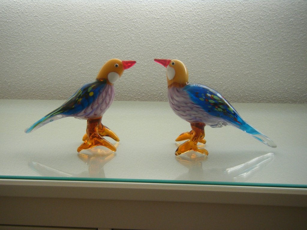 2 glazen vogels, Ophalen