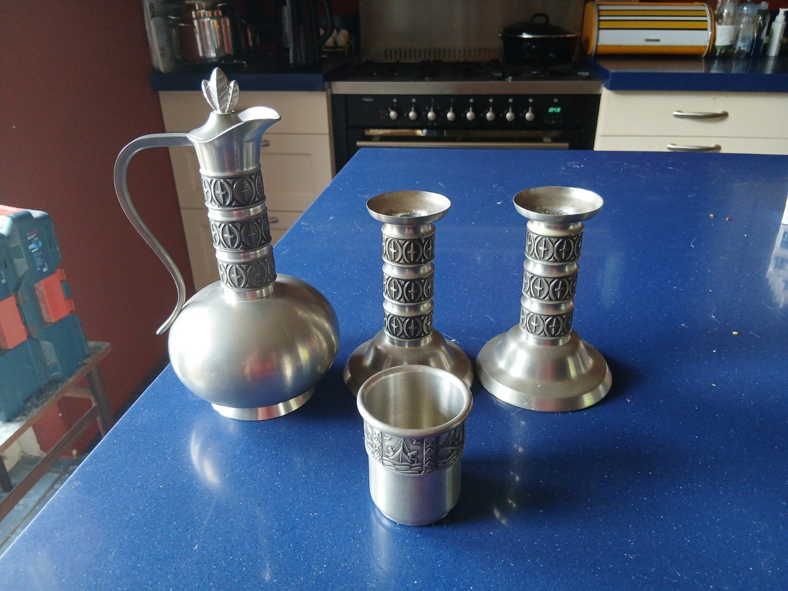 noors tinnen set , Haugrud., Ophalen of Verzenden
