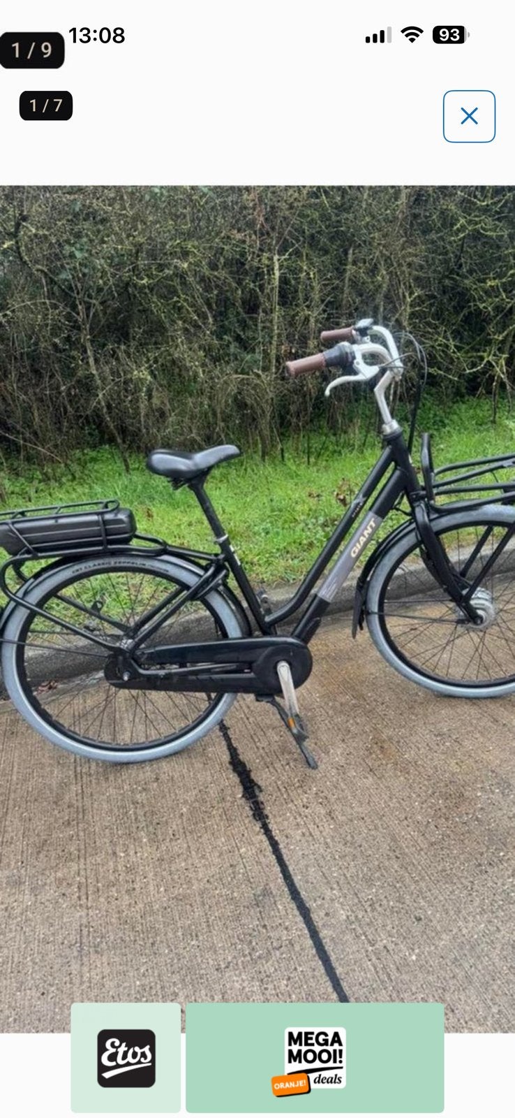 Elektrisch fiets giant triple x, Fietsen en Brommers, Ophalen, Zo goed als nieuw