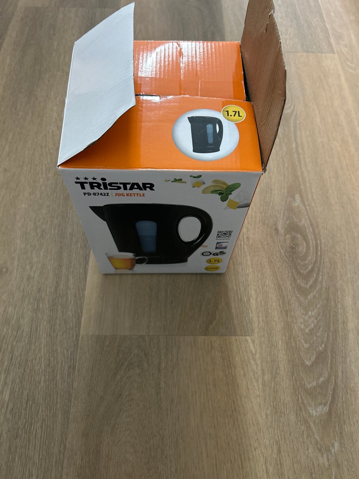 Tristar PD-8742Z Waterkoker - Zwart - 1.7L, 1 tot 2 liter, Ophalen of Verzenden, Nieuw