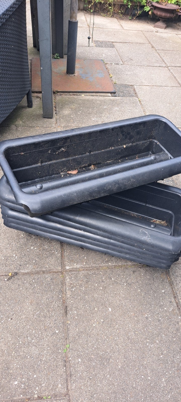 Zwarte kunststof aardbei bakken (bato) 6x, Tuin en Terras, Ophalen, Kunststof, Gebruikt, Minder dan 30 cm