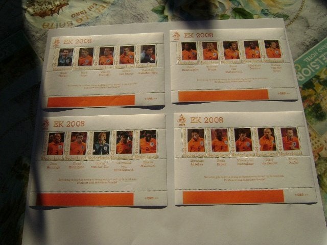 4 velletjes persoonlijke postzegels EK 2008 postfris, Ophalen of Verzenden, Na 1940, Postfris