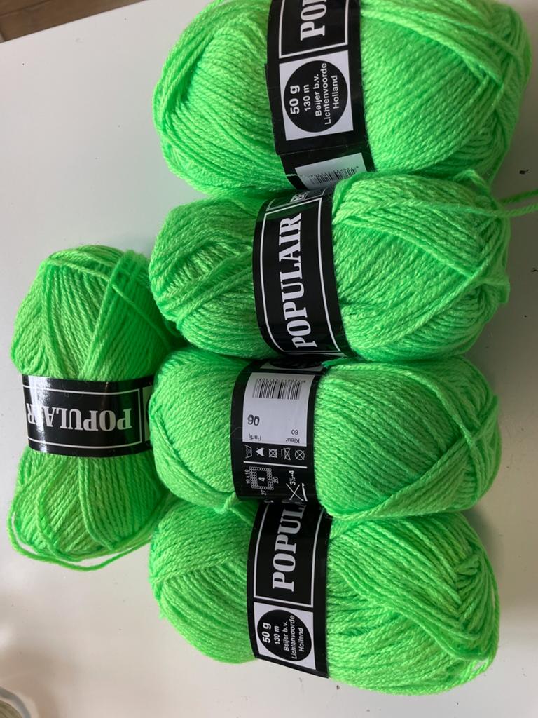 10 bollen in 2 neonkleuren hask/ breigaren- nieuw, Ophalen of Verzenden, Nieuw, Breien of Haken, Wol of Garen