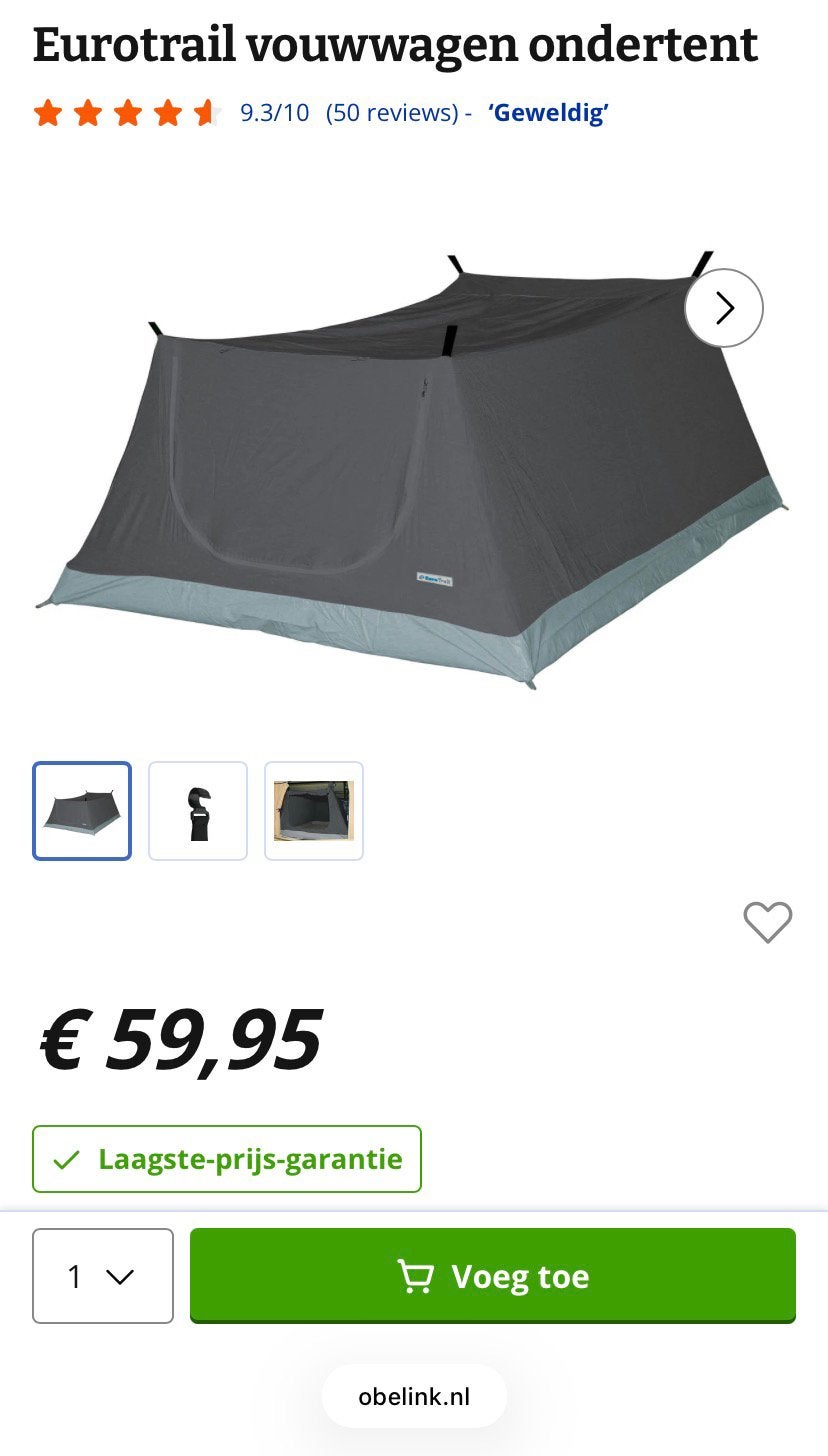Nieuw, ongebruikte vouwwagen ondertent, Ophalen