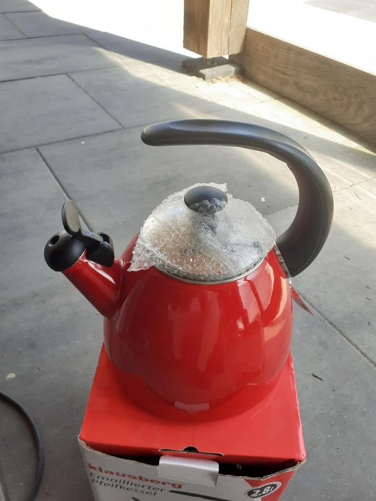 Klausberg fluitketel rood - 2.0L - Nieuw in doos, 1 tot 2 liter, Ophalen of Verzenden, Nieuw