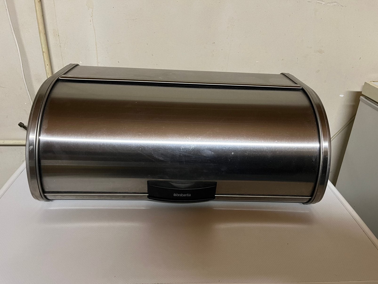 BRABANTIA broodtrommel met SCHUIFDEKSEL in RVS, Zilver, Ophalen of Verzenden, Zo goed als nieuw, Metaal
