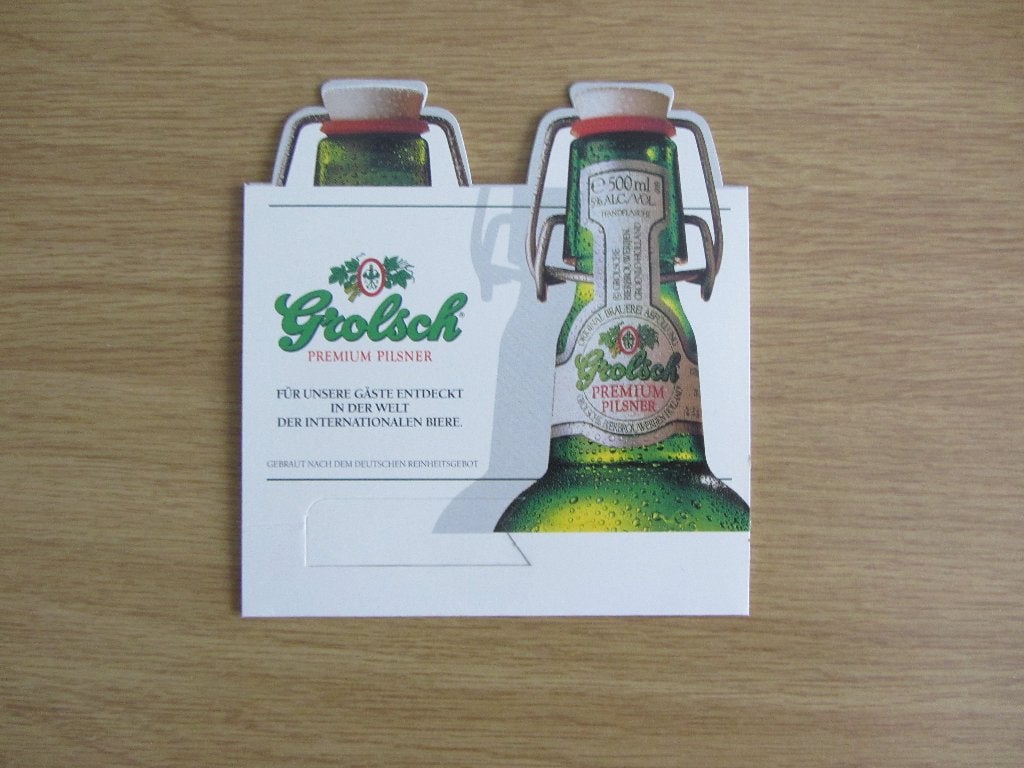 grolsch tafelstandaard - oude kaart beugel, Ophalen of Verzenden, Zo goed als nieuw, Flesje(s), Grolsch