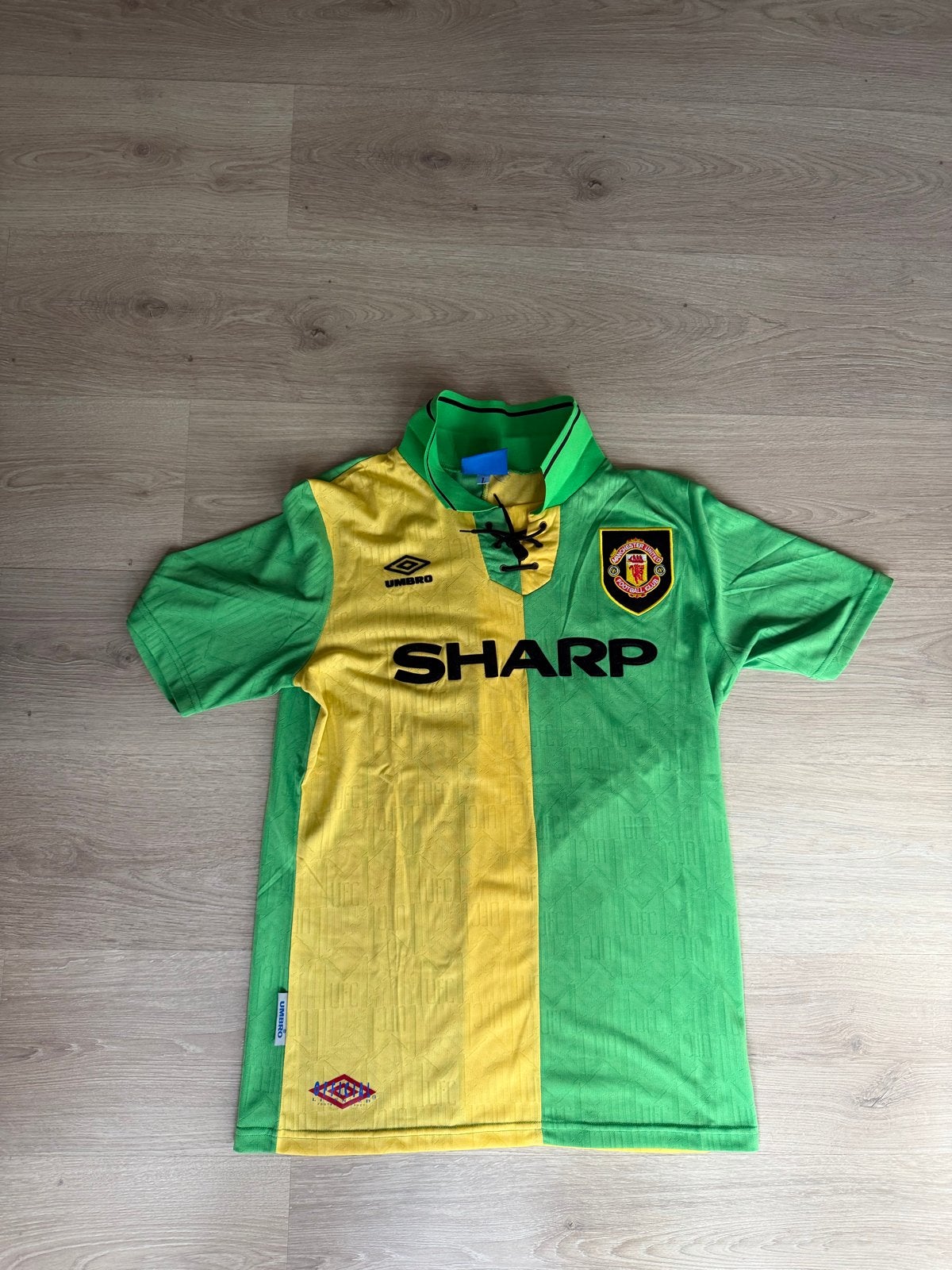 Vintage Manchester United Umbro shirt Cantona #7, Maat L, Ophalen of Verzenden, Gebruikt, Shirt