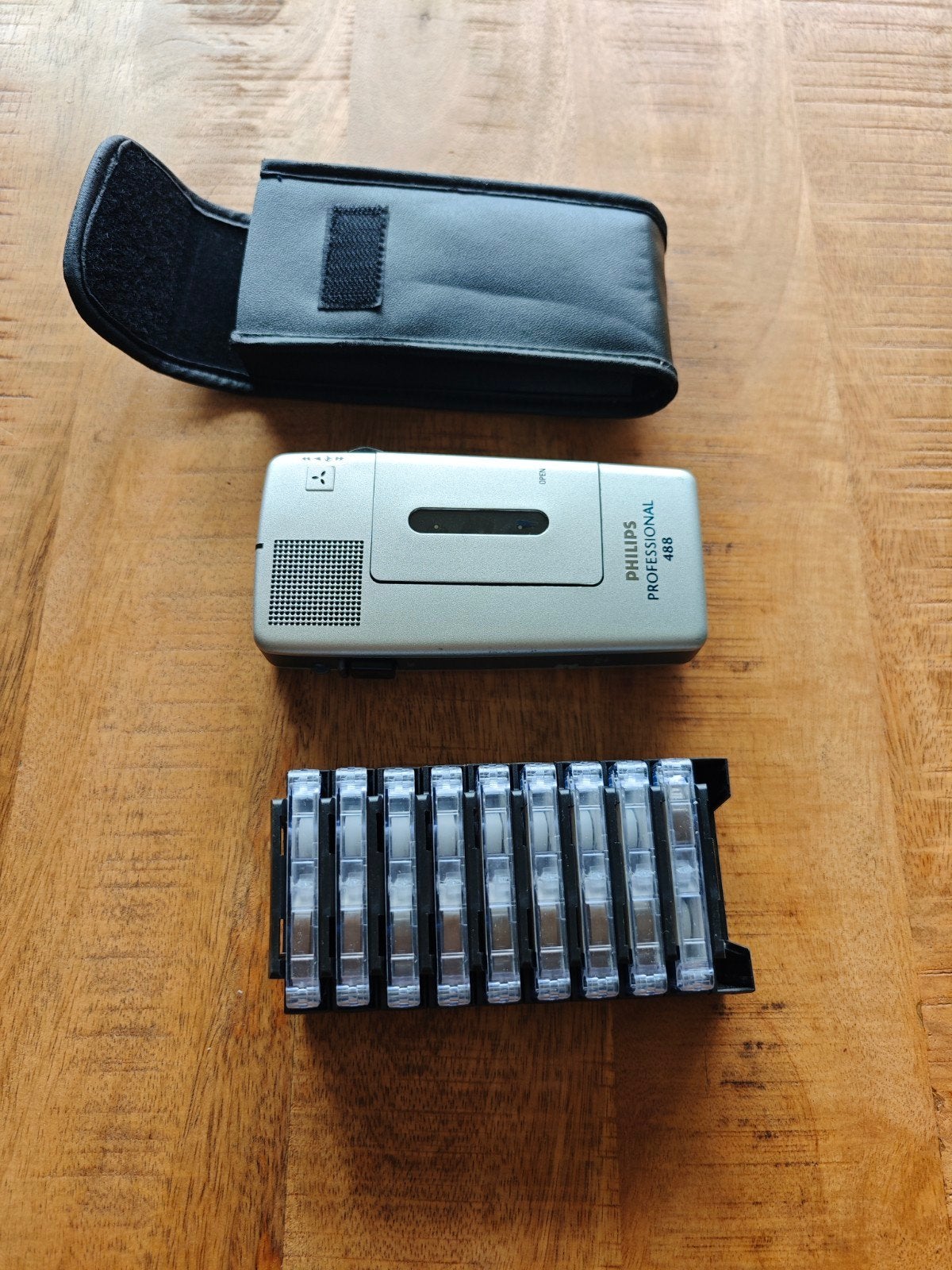 Philips Pocket Memo 488 + 9 Philips mini cassettes, Ophalen of Verzenden, Overige typen