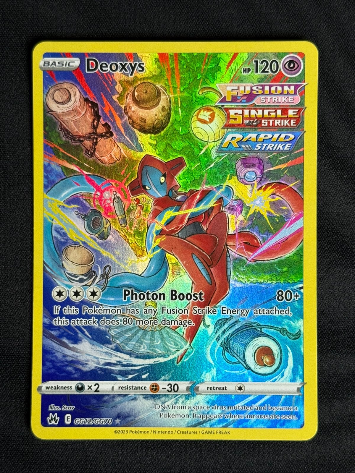 Deoxys (CRZ GG12) - Crown Zenith, Ophalen of Verzenden, Zo goed als nieuw, Losse kaart, Foil