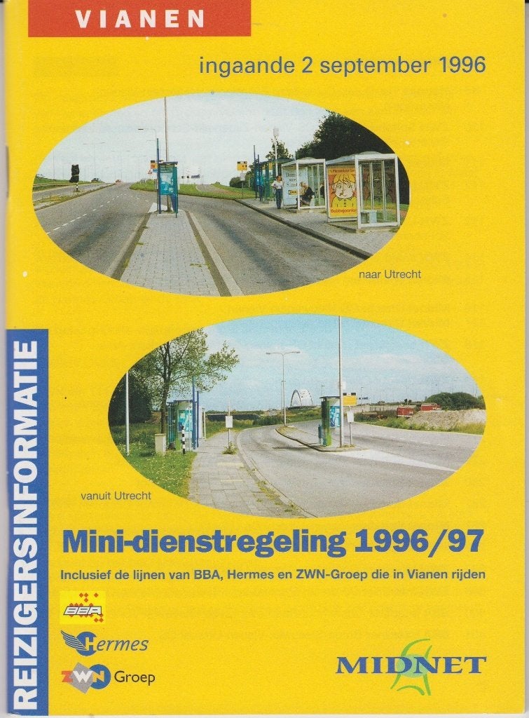 midnet minidienstregeling 96/97, Ophalen of Verzenden, Zo goed als nieuw, Bus of Metro, Overige typen