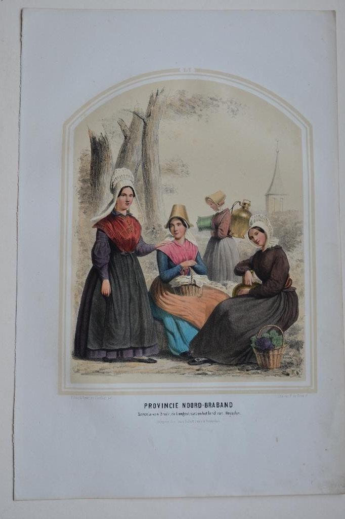NOORD-BRABAND KLEDERDRACHTEN Litho Frans Buffa 1850-1857 C3, Verzenden