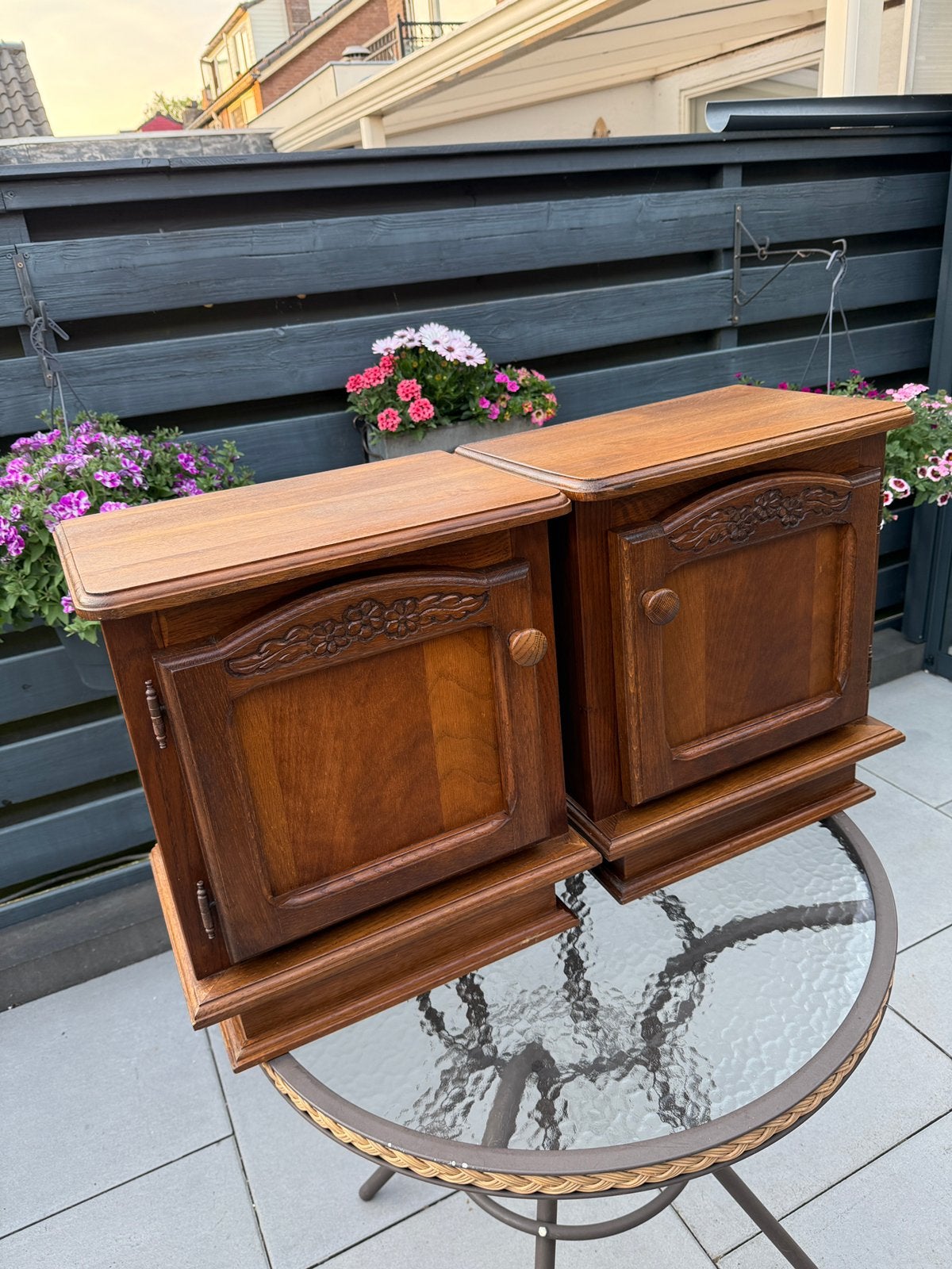 2 kleine massief eikenhouten kastjes, Ophalen, Gebruikt