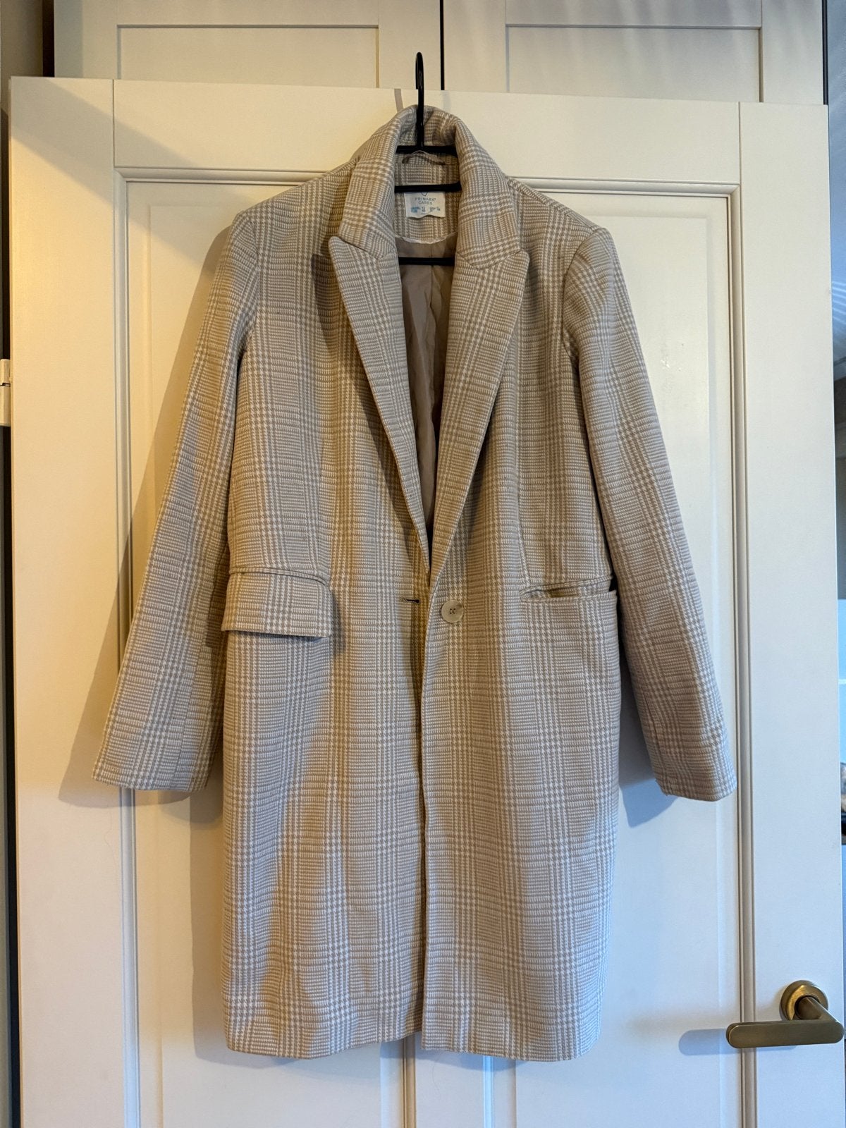 Primark geruite jas/blazer - Maat 40, Ophalen of Verzenden, Zo goed als nieuw, Maat 38/40 (M), Beige
