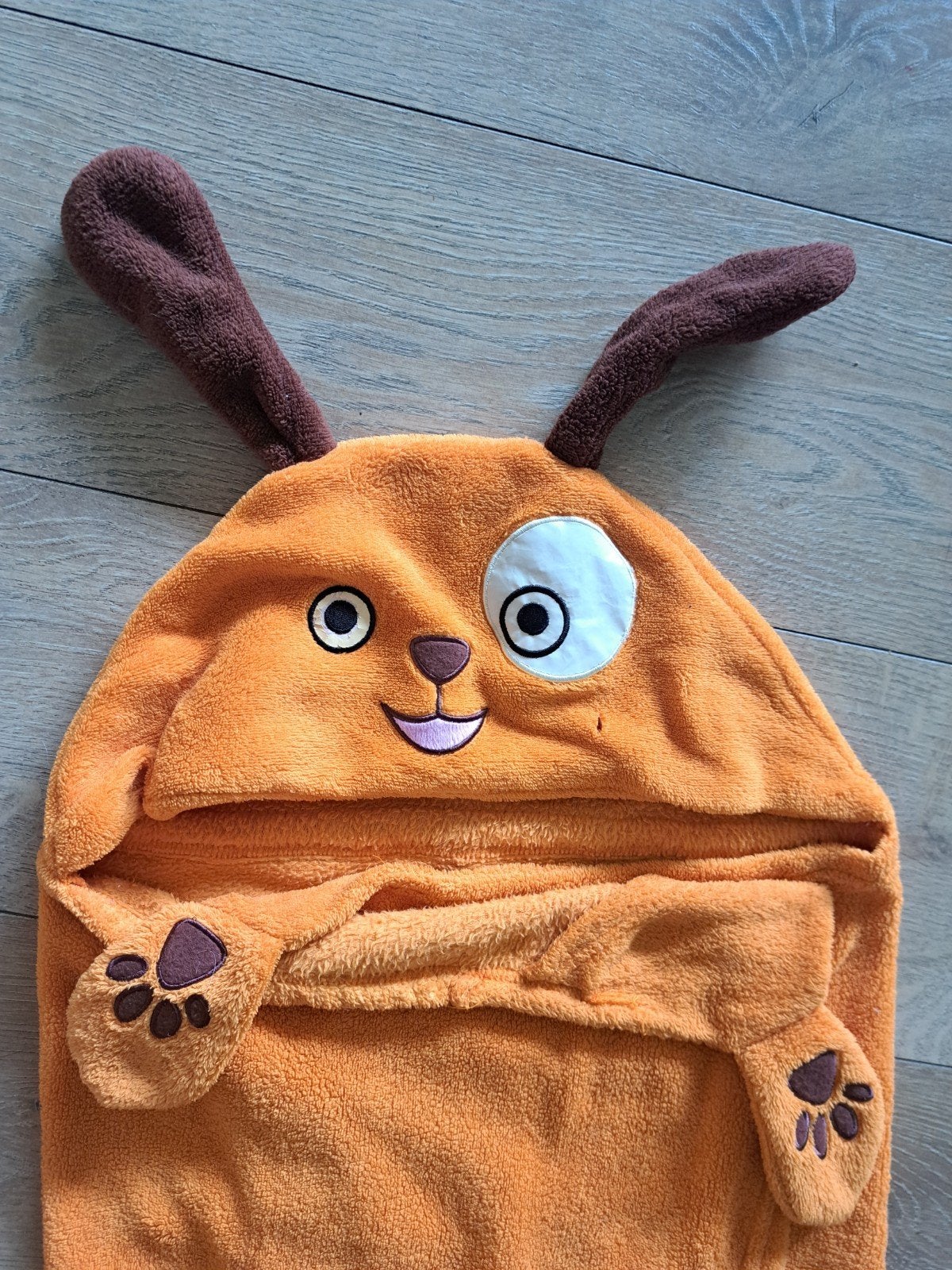 Snuggie knuffeldekentje Hond Oranje, Oranje, Wasbaar, Zo goed als nieuw, Slaapzak