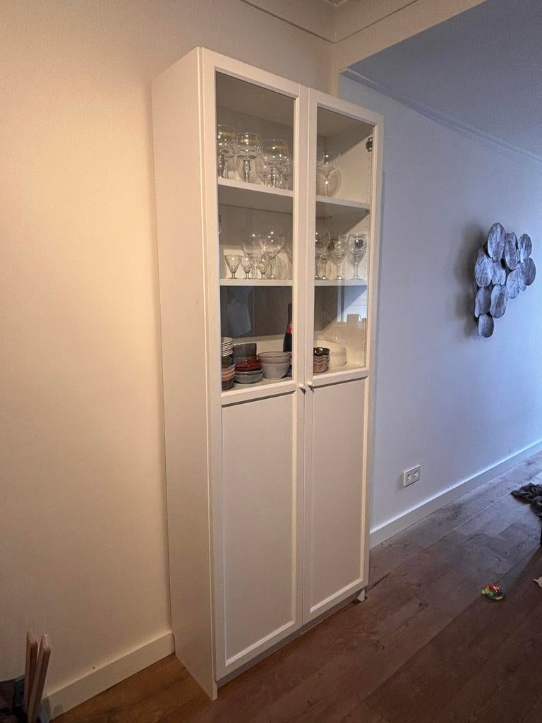 IKEA Billy OXBERG boekenkast wit met vitrine deuren, Huis en Inrichting, Kasten | Boekenkasten, Ophalen, Gebruikt, 200 cm of meer