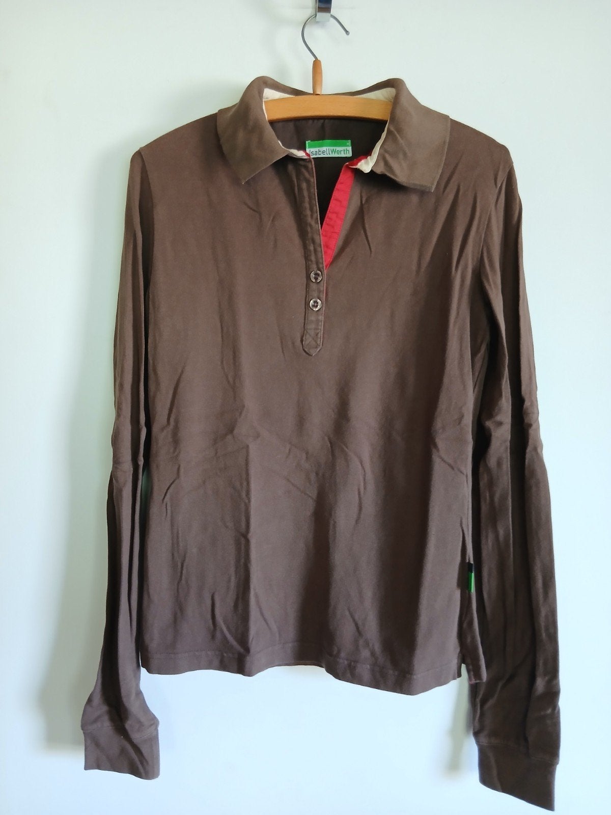 Isabell Werth bruine longsleeve shirt mt M, Dieren en Toebehoren, Dames, Dressuur, Overige merken, Ophalen of Verzenden