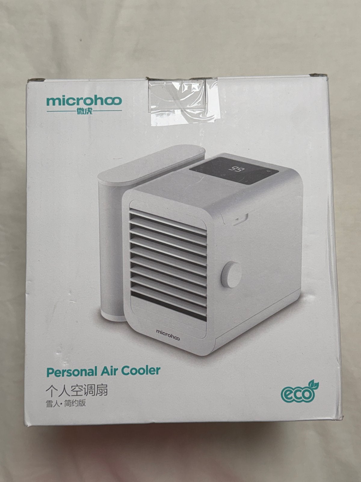 Microhoo Persoonlijke Air Cooler - Compact & Efficiënt, Tafel- of Grondventilator, Minder dan 60 m³, Nieuw, 3 snelheden of meer