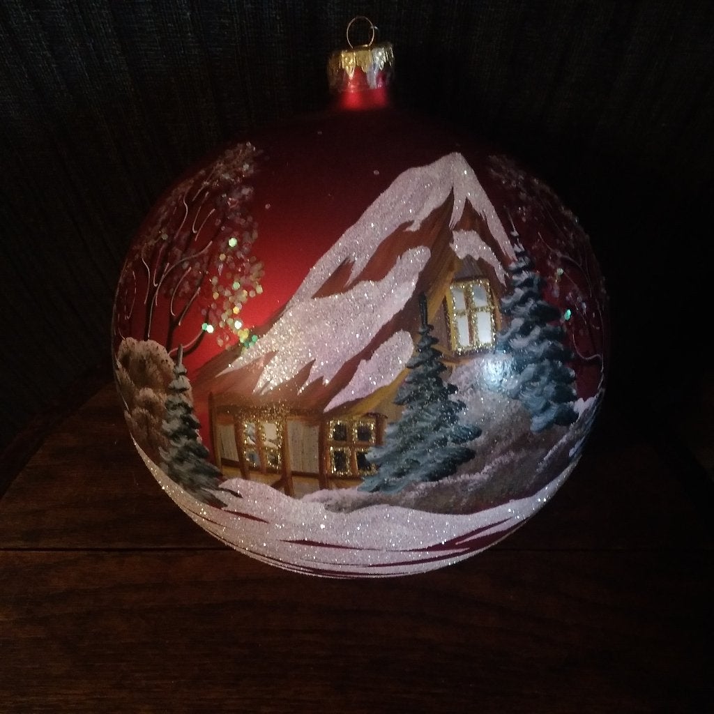 Prachtige vintage XL  kerstbol 20 cm.Made in Polen, Diversen, Verzenden, Zo goed als nieuw