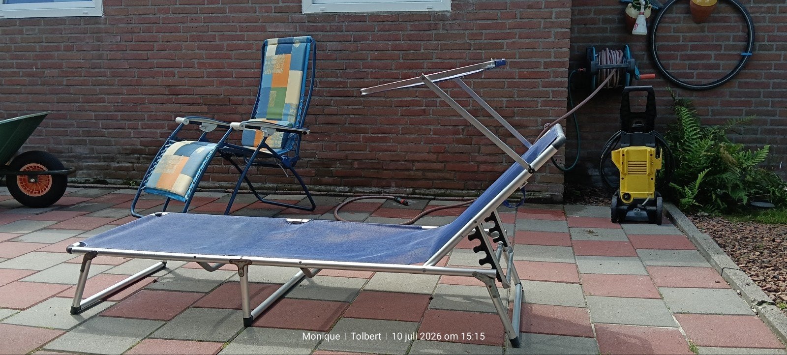 Retro Verstelbaar ligbed en relaxstoel, Tuin en Terras, Ophalen