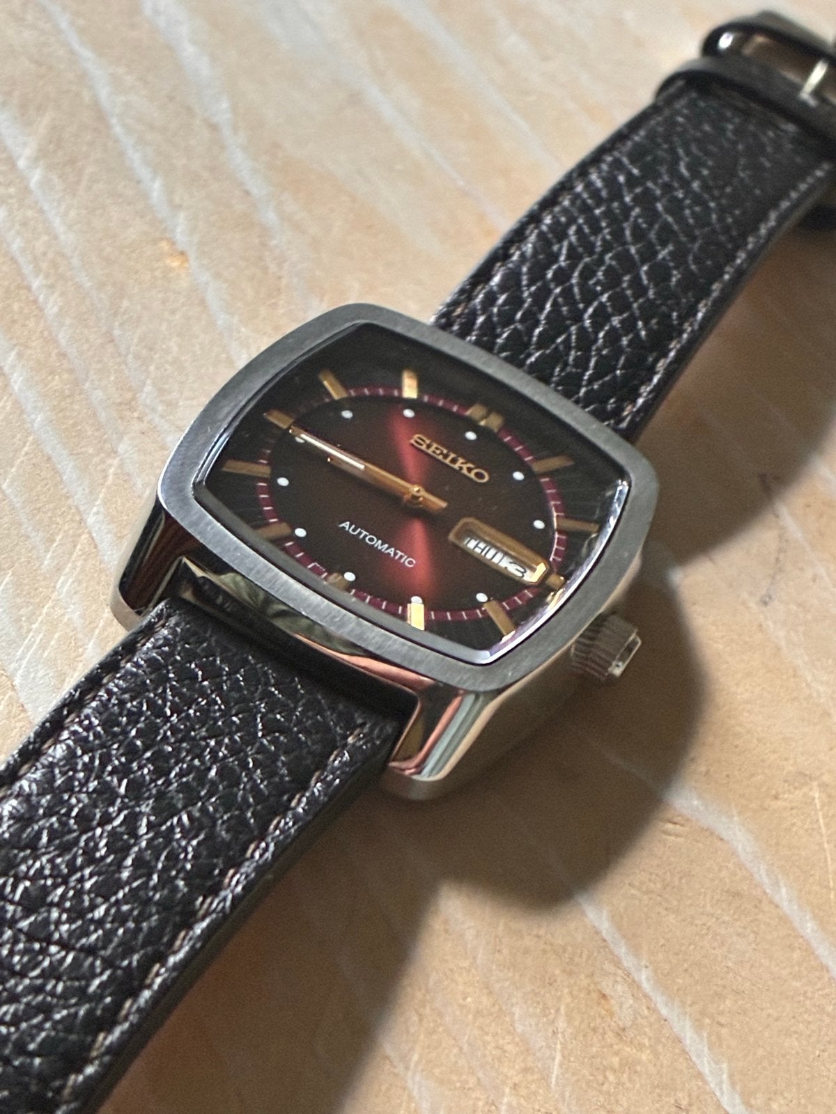 Seiko SNKP25 Automatisch Horloge - Recraft - nieuw, Seiko, Leer, Staal, Polshorloge