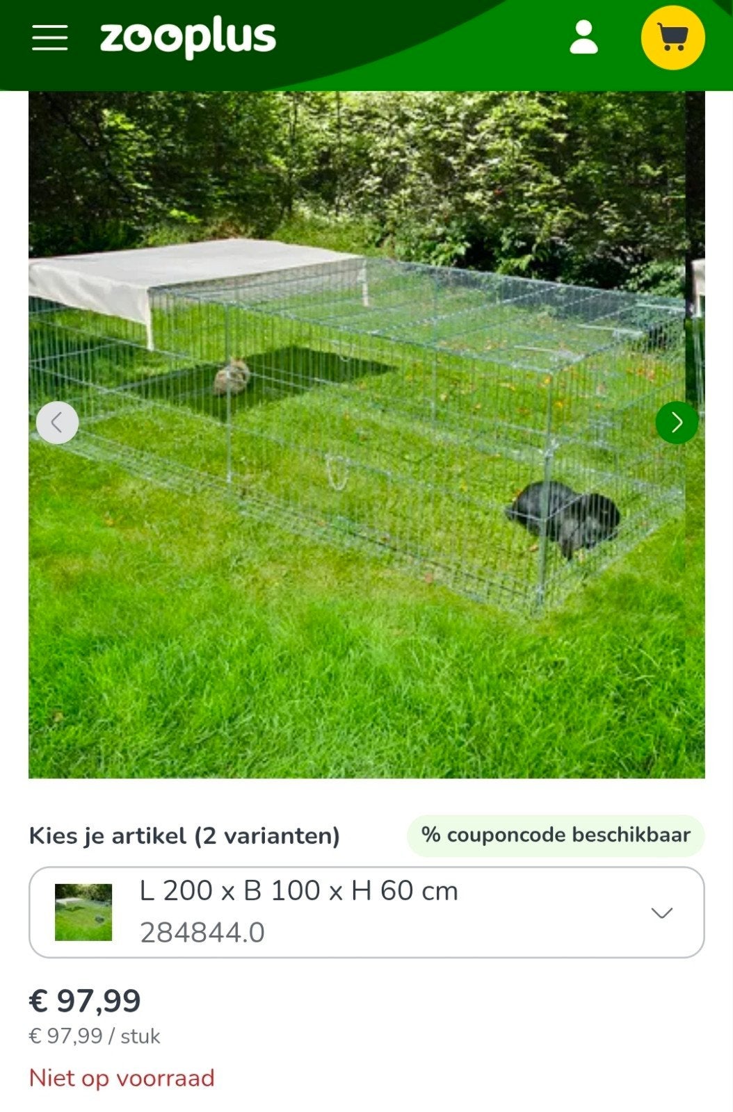 Anti uitbraak ren/buitenverblijf, Dieren en Toebehoren, Knaagdieren en Konijnen | Hokken en Kooien, Konijn, Ren, Ophalen, Minder dan 60 cm