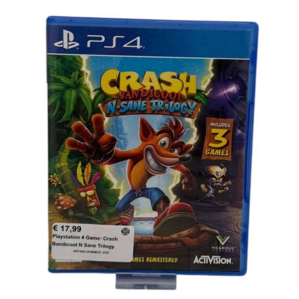 Playstation 4 Game: Crash Bandicoot N Sane Trilogy, Spelcomputers en Games, Games | Sony PlayStation 4, Zo goed als nieuw