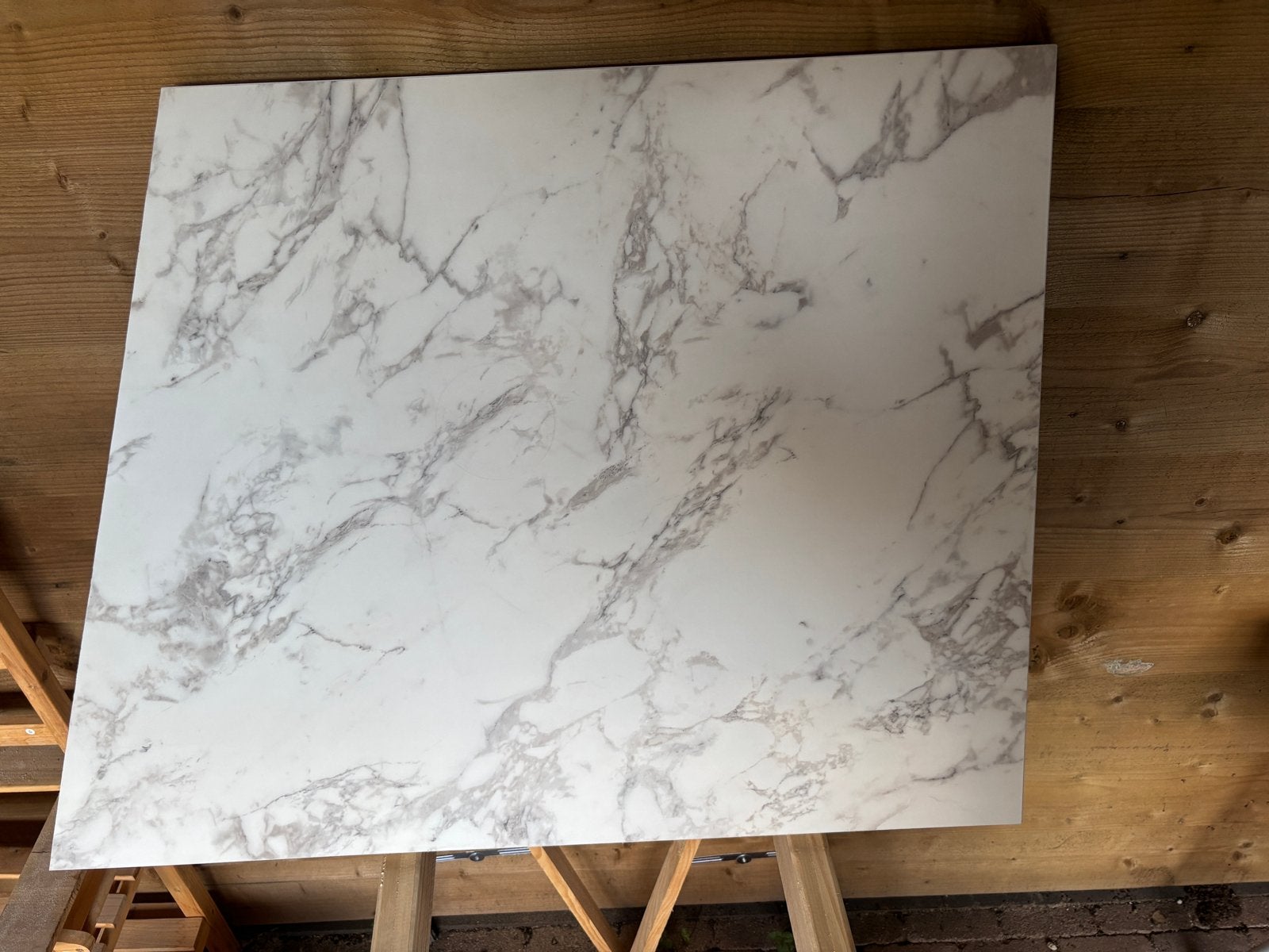 Restant werkblad IKEA EKBACKEN wit levendig marmer laminaat, Ophalen, Gebruikt, Wit, 50 tot 100 cm
