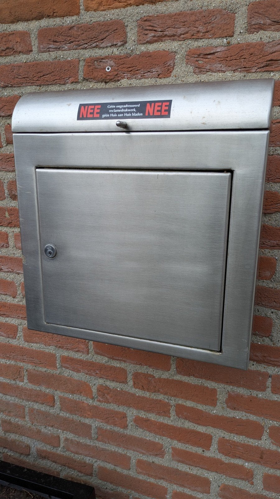 RVS Wandbrievenbus met Sleutel, Tuin en Terras, Brievenbussen, Ophalen, Gebruikt, Rvs, Wandbrievenbus