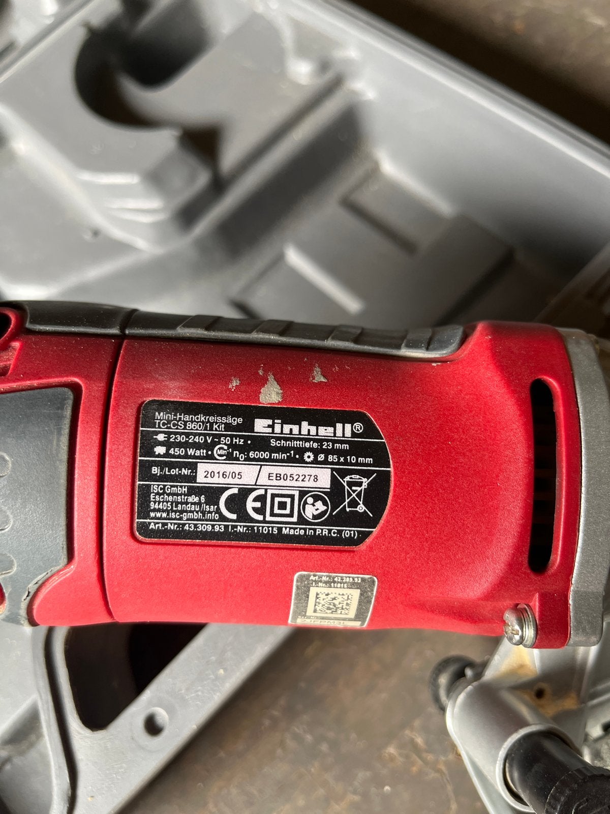 Einhell Mini-Handcirkelzaag TC-CS 860/1 Kit, Ophalen, Minder dan 30 mm, Gebruikt, Cirkelzaag
