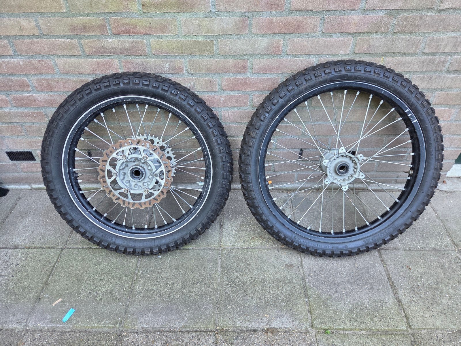 Yamaha YZ250F 2007 velgen met banden 90/90-21 en 100/90-19, Ophalen, Gebruikt