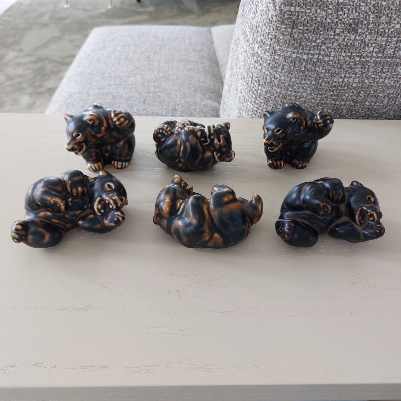 6 beertjes van Royal Copenhagen, ontwerper Knud Kyhn, Ophalen of Verzenden, Zo goed als nieuw, Dier