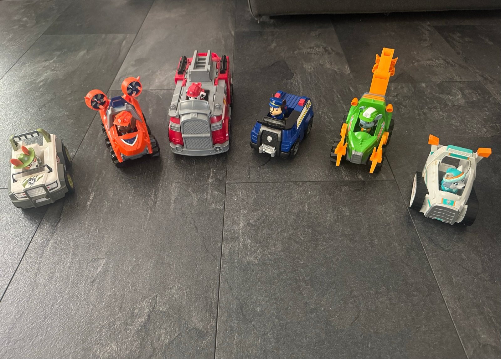Paw Patrol Voertuigen Set - 6 stuks, Kinderen en Baby's, Speelgoed | Speelgoedvoertuigen, Ophalen of Verzenden, Zo goed als nieuw