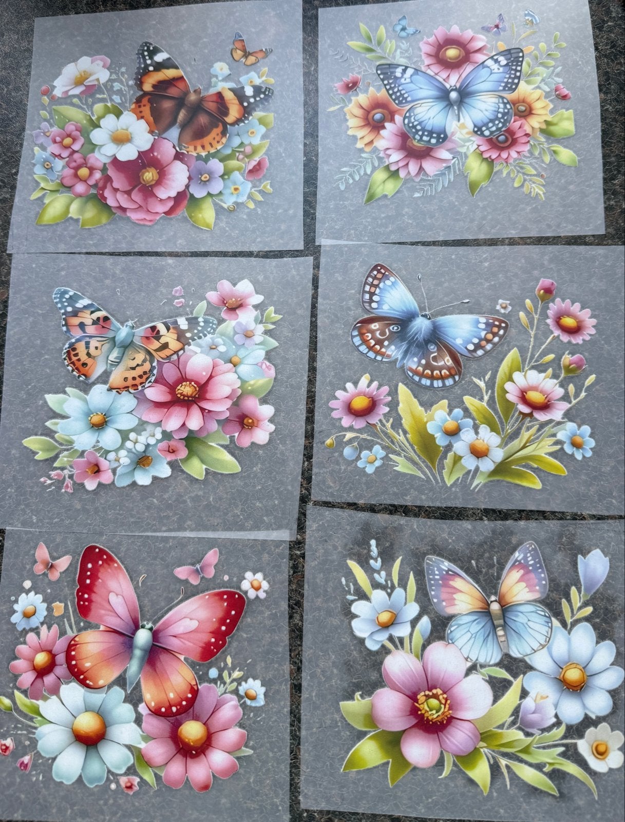 DTF Transfers Vlinders en Bloemen - Per stuk, Geschikt voor stof, Textiel, Nieuw, Meerkleurig