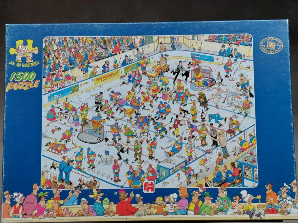 Jan van Haasteren IJshockey puzzel 1500 stukjes, Ophalen of Verzenden, 500 t/m 1500 stukjes, Zo goed als nieuw