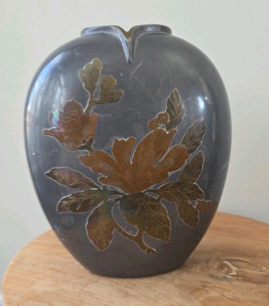 Vintage tinnen vaas Pewter uit Hong Kong, Ophalen of Verzenden