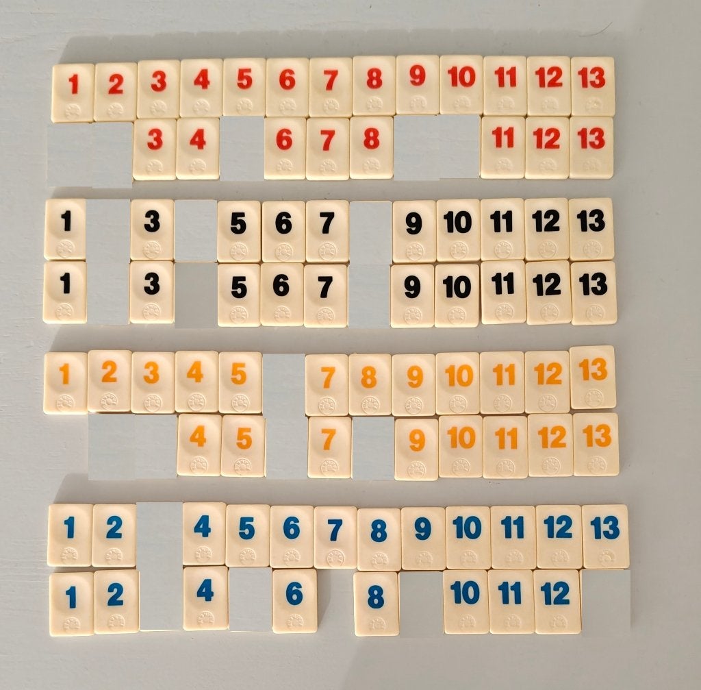 Losse STENEN van Rummikub nr 290 (kleine steen) ROND logo, Ophalen of Verzenden, Gebruikt