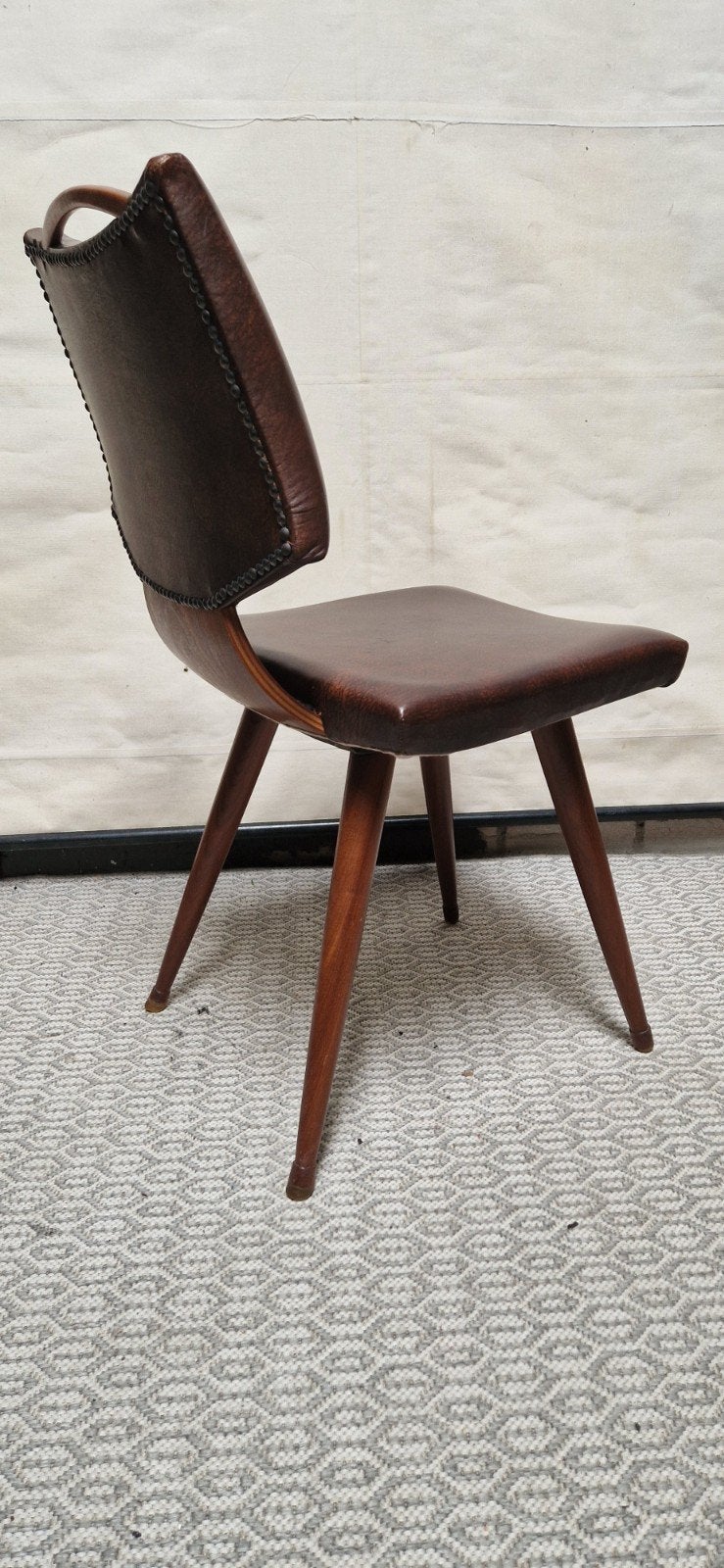 zeer fraaie retro stoel mid century ophalen voor 29 juli, Ophalen, Gebruikt, Bruin, Eén