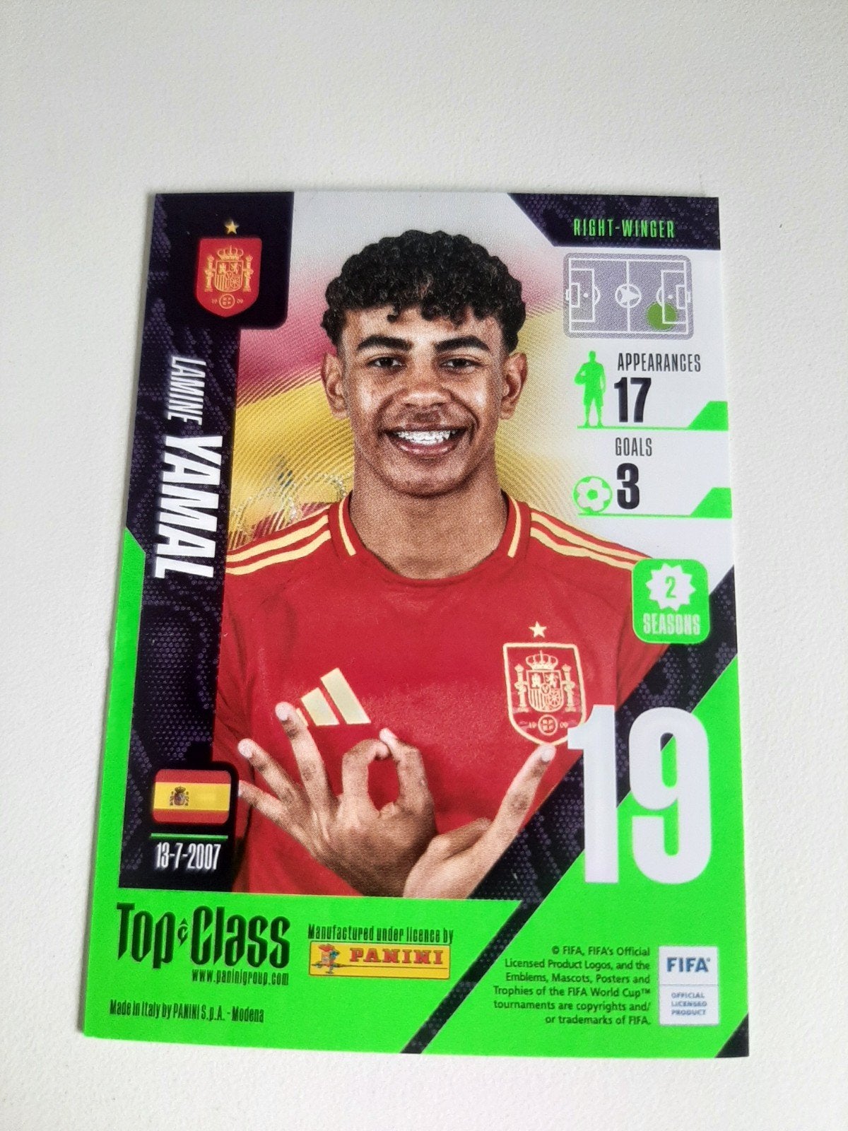 Panini Top Class Lamine Yamal Spelerskaart, Ophalen of Verzenden, Zo goed als nieuw, Buitenlandse clubs, Spelerskaart